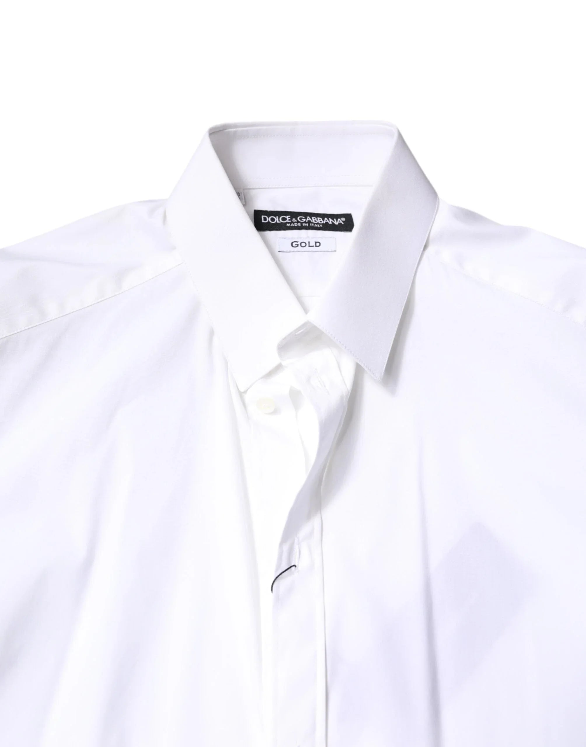 Dolce & Gabbana Dress Shirts IT39 | S Dolce & Gabbana White Cotton GOLD Dress Formal Collared Shirt