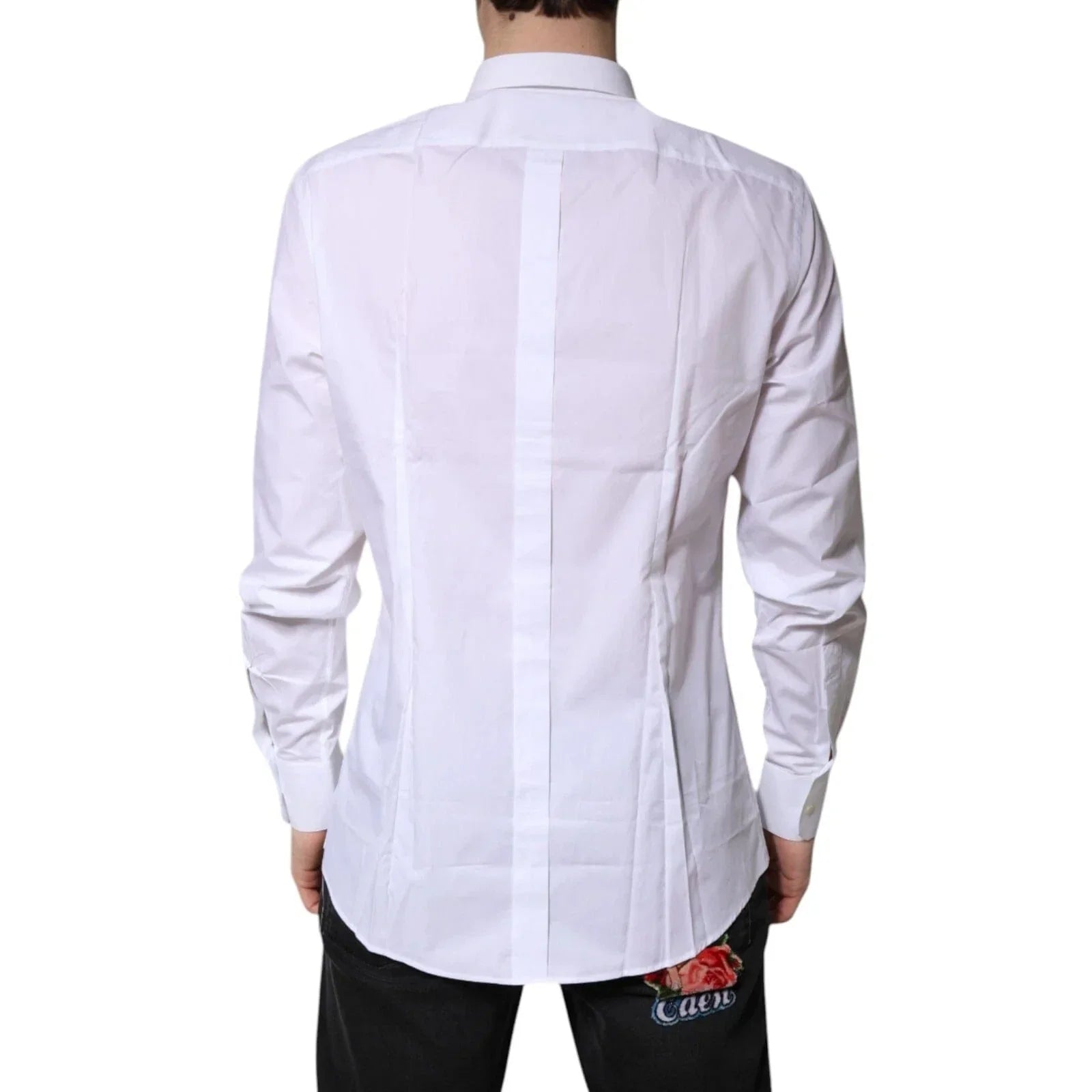Dolce & Gabbana Dress Shirts IT42 | XL Dolce & Gabbana White Cotton GOLD Dress Formal Shirt