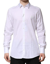 Dolce & Gabbana Dress Shirts IT39 | S Dolce & Gabbana White Cotton GOLD Long Sleeves Formal Shirt