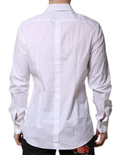 Dolce & Gabbana Dress Shirts IT39 | S Dolce & Gabbana White Cotton GOLD Long Sleeves Formal Shirt