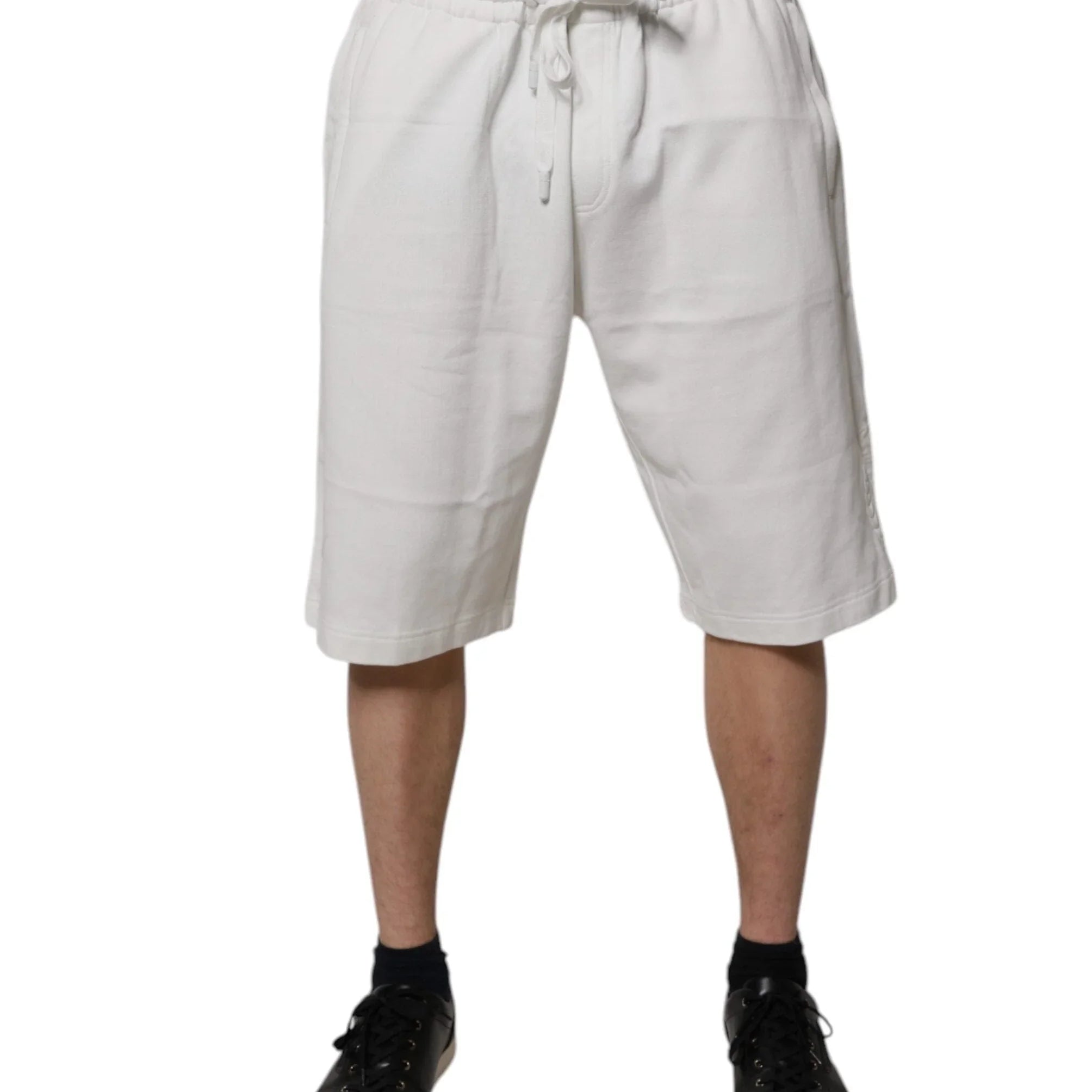 Chino Shorts IT58 | XXL Dolce & Gabbana White Cotton Sweatshorts Men Bermuda Shorts