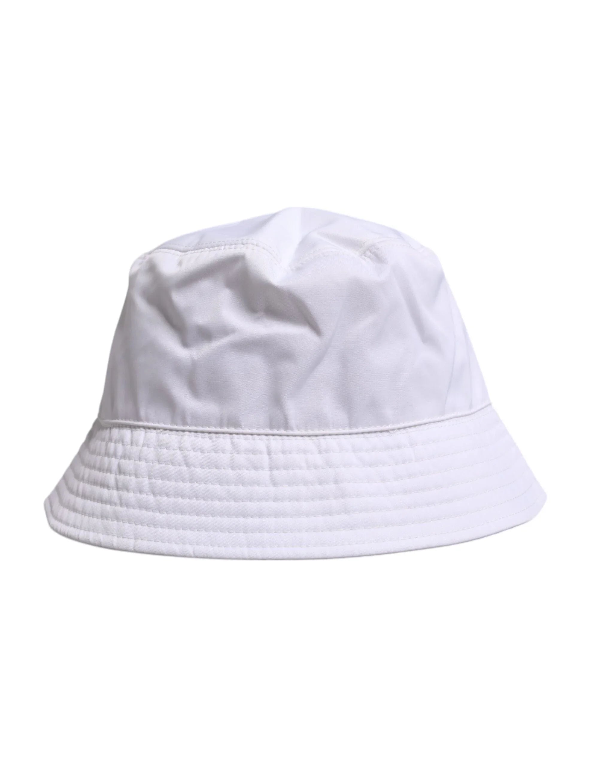 Dolce & Gabbana 59 cm|L Dolce & Gabbana White Cotton Wide Brim Bucket Hat