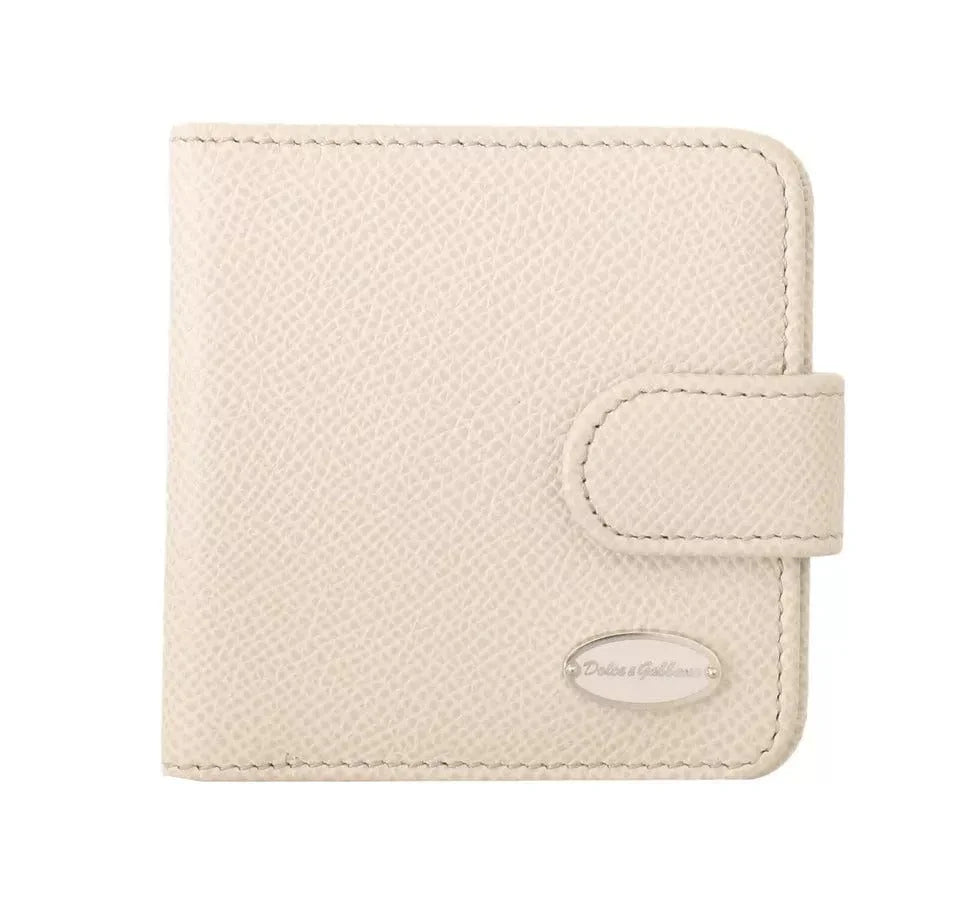 Dolce & Gabbana Wallets Dolce & Gabbana White Dauphine Leather Condom Case Holder Pocket Wallet