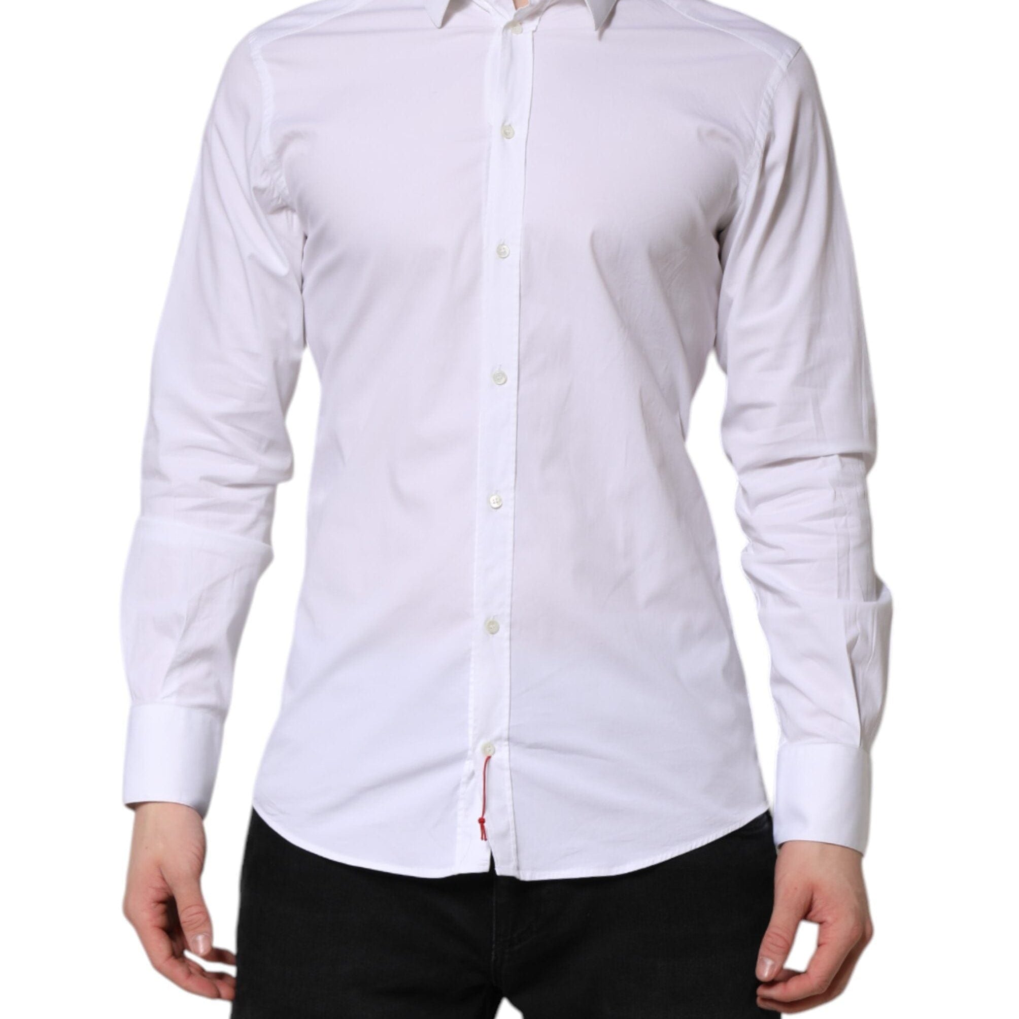 Dolce & Gabbana Dress Shirts IT39 | S Dolce & Gabbana White GOLD Cotton Dress Formal Shirt