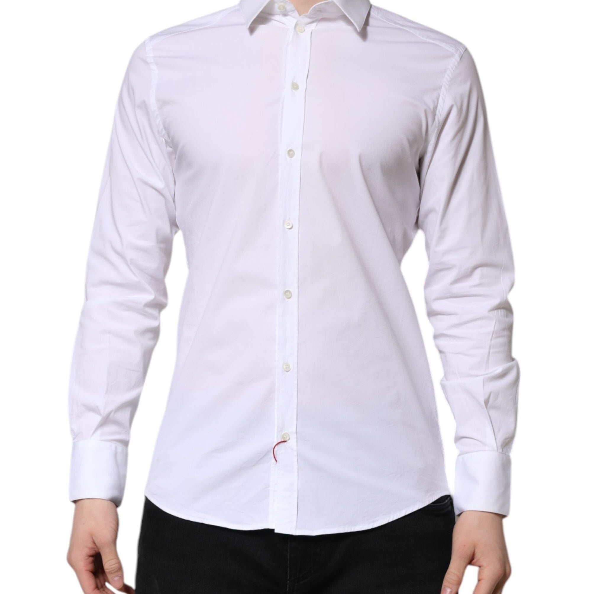 Dolce & Gabbana Dress Shirts IT40 | M Dolce & Gabbana White GOLD Long Sleeve Dress Formal Shirt
