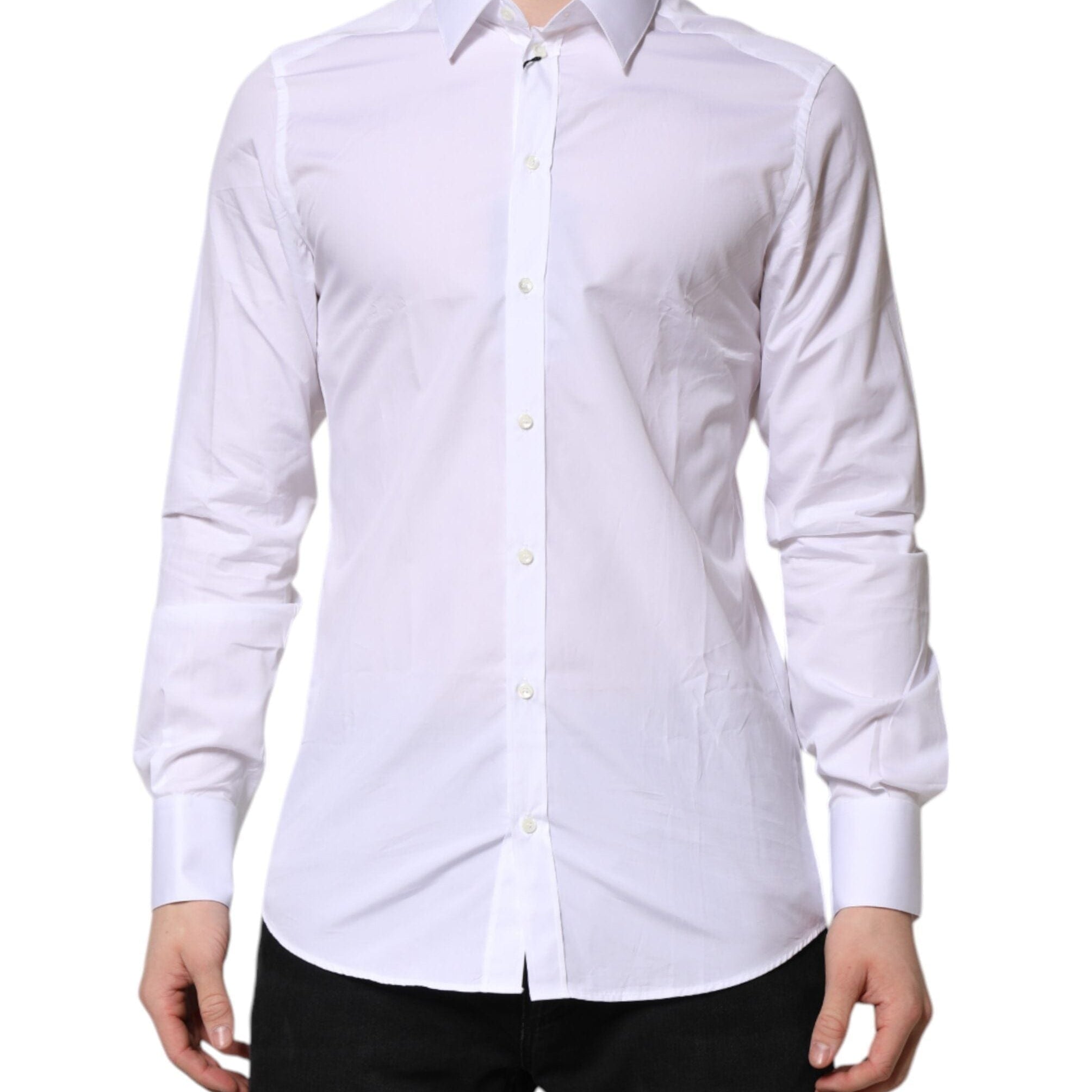 Dolce & Gabbana Dress Shirts IT40 | M Dolce & Gabbana White GOLD Long Sleeves Dress Formal Shirt