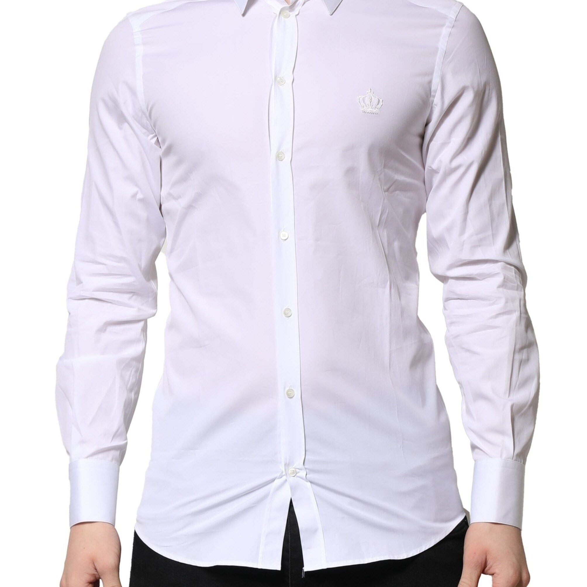 Dolce & Gabbana Dress Shirts IT38 | XS Dolce & Gabbana White GOLD Long Sleeves Men Dress Formal Shirt