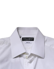 Dolce & Gabbana Dress Shirts IT38 | XS Dolce & Gabbana White GOLD Long Sleeves Men Dress Formal Shirt