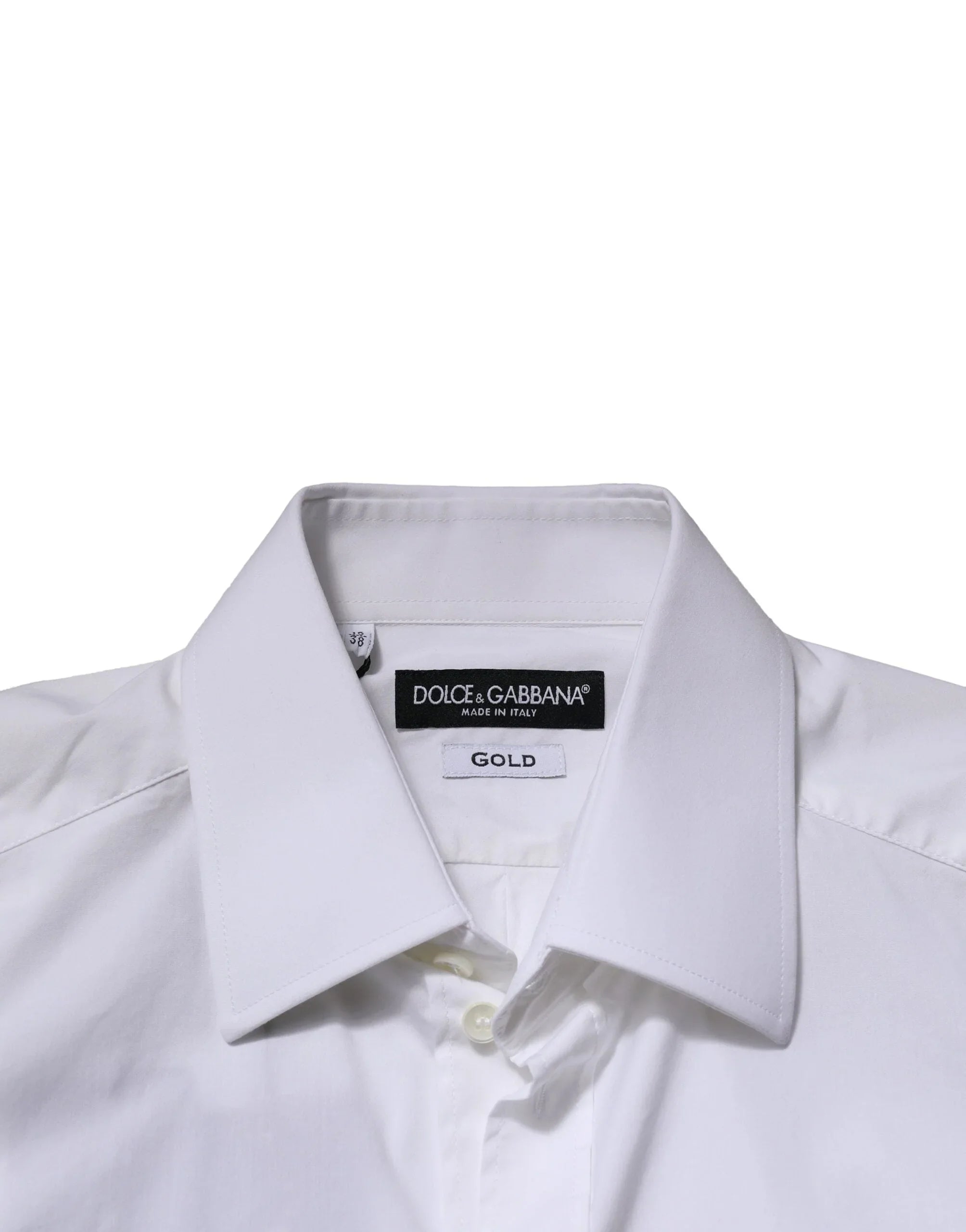 Dolce & Gabbana Dress Shirts IT38 | XS Dolce & Gabbana White GOLD Long Sleeves Men Dress Formal Shirt