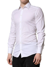 Dolce & Gabbana Dress Shirts IT38 | XS Dolce & Gabbana White GOLD Long Sleeves Men Dress Formal Shirt
