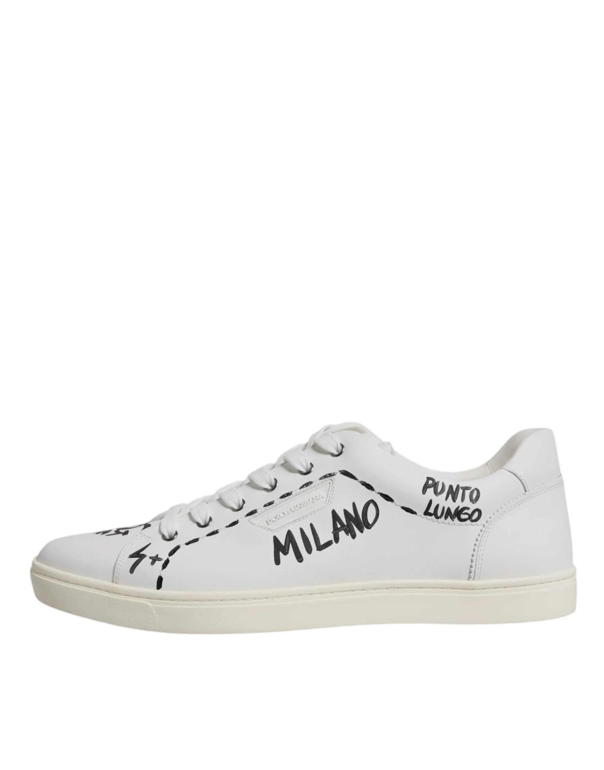 Dolce & Gabbana Sneakers Dolce & Gabbana White Leather Milano Low Top Sneakers Shoes