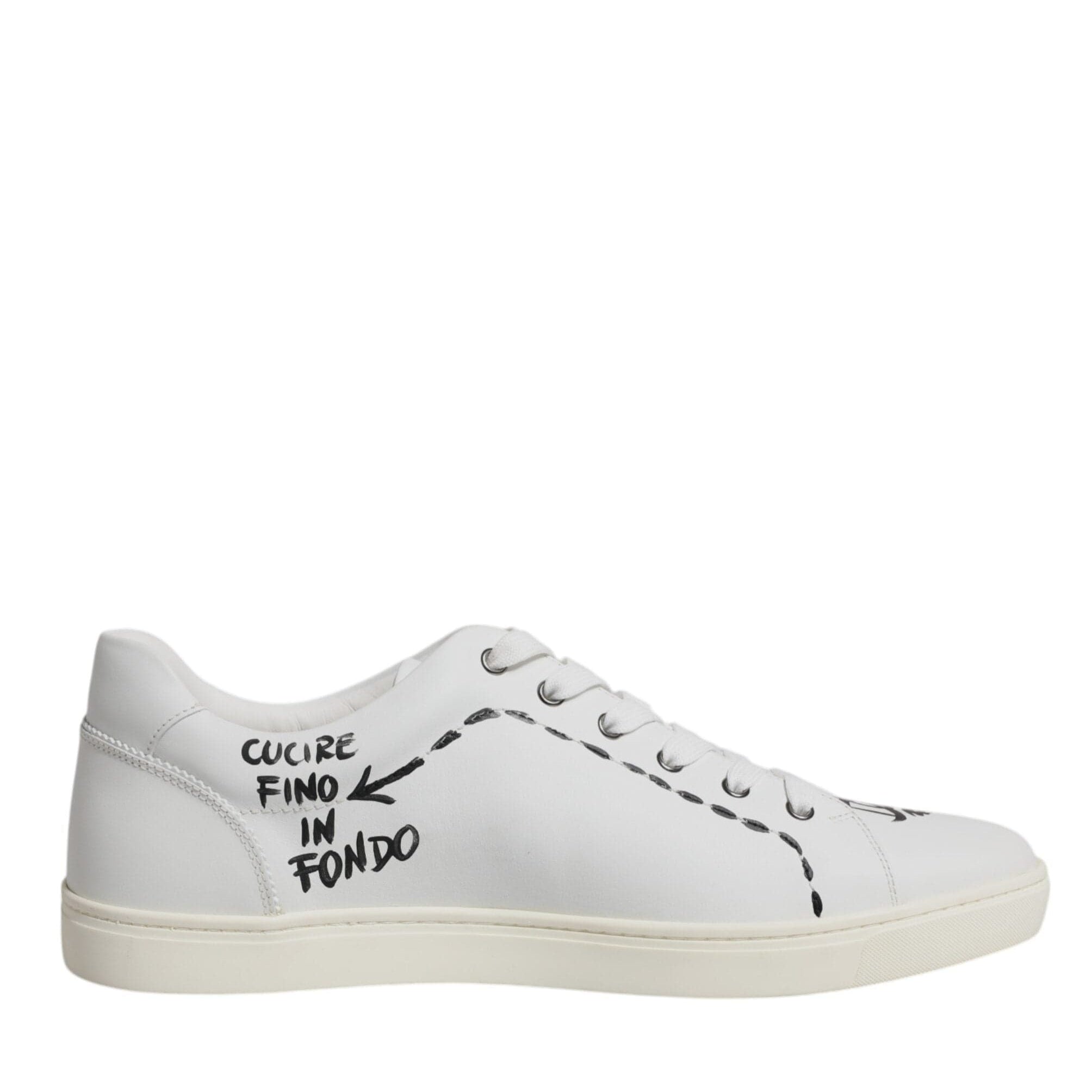 Dolce & Gabbana Sneakers Dolce & Gabbana White Leather Milano Low Top Sneakers Shoes