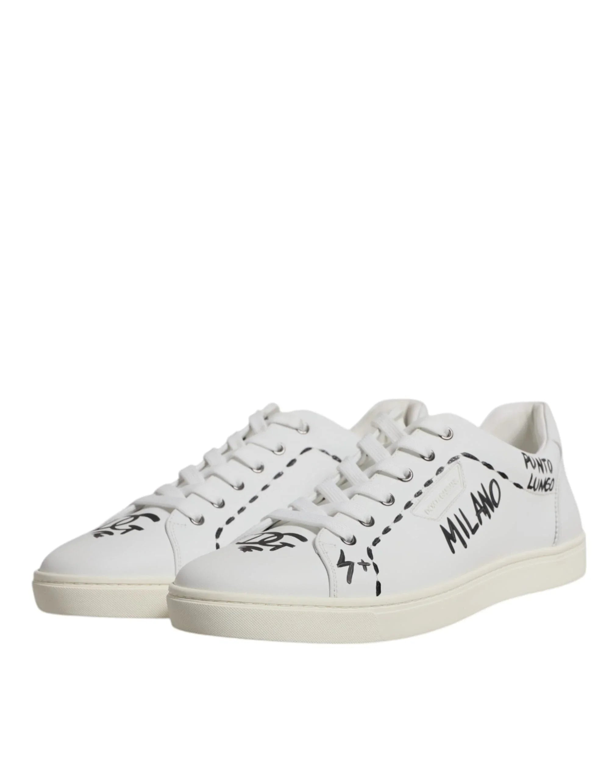 Dolce & Gabbana Sneakers Dolce & Gabbana White Leather Milano Low Top Sneakers Shoes
