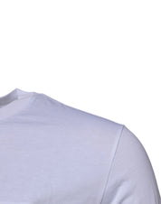 Dolce & Gabbana T-Shirts Dolce & Gabbana White Logo Plaque Cotton Crew Neck T-shirt