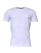 Dolce & Gabbana T-Shirts Dolce & Gabbana White Logo Plaque Cotton Crew Neck T-shirt