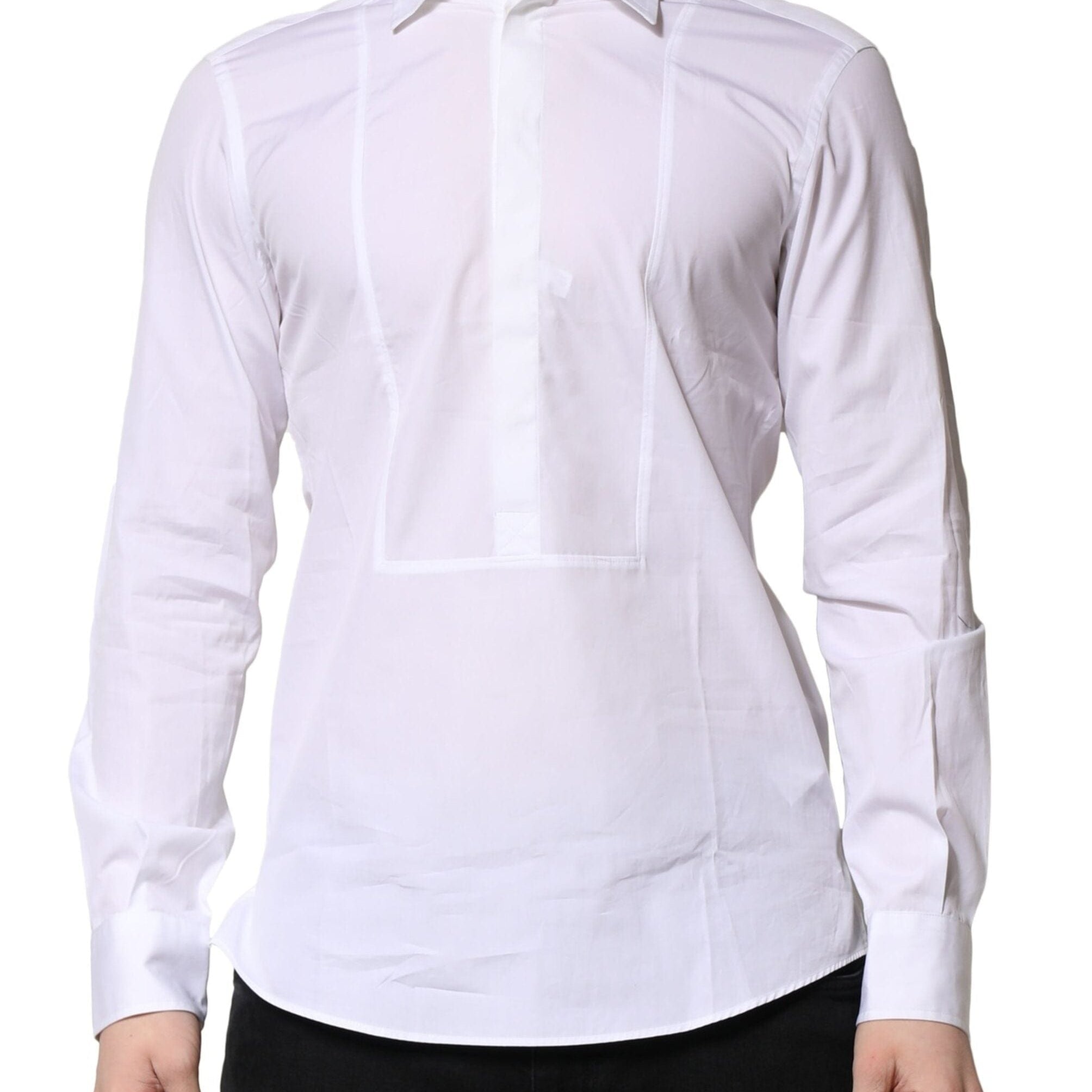 Dolce & Gabbana Dress Shirts IT38 | XS Dolce & Gabbana White Poplin Cotton Formal Men Dress Shirt