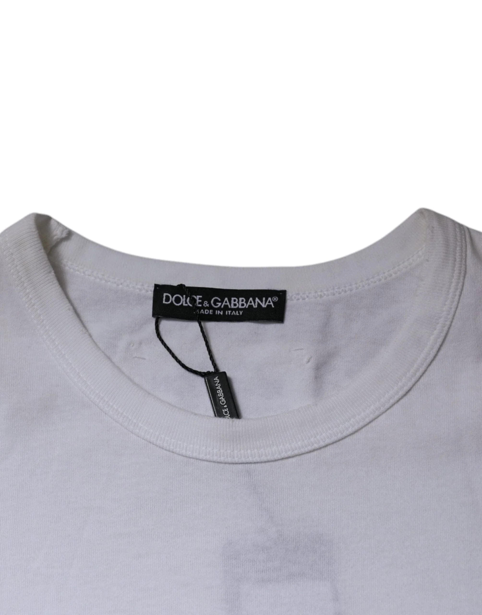 Dolce & Gabbana T-Shirts IT48 | M Dolce & Gabbana White Stripes Crew Neck Short Sleeves T-shirt