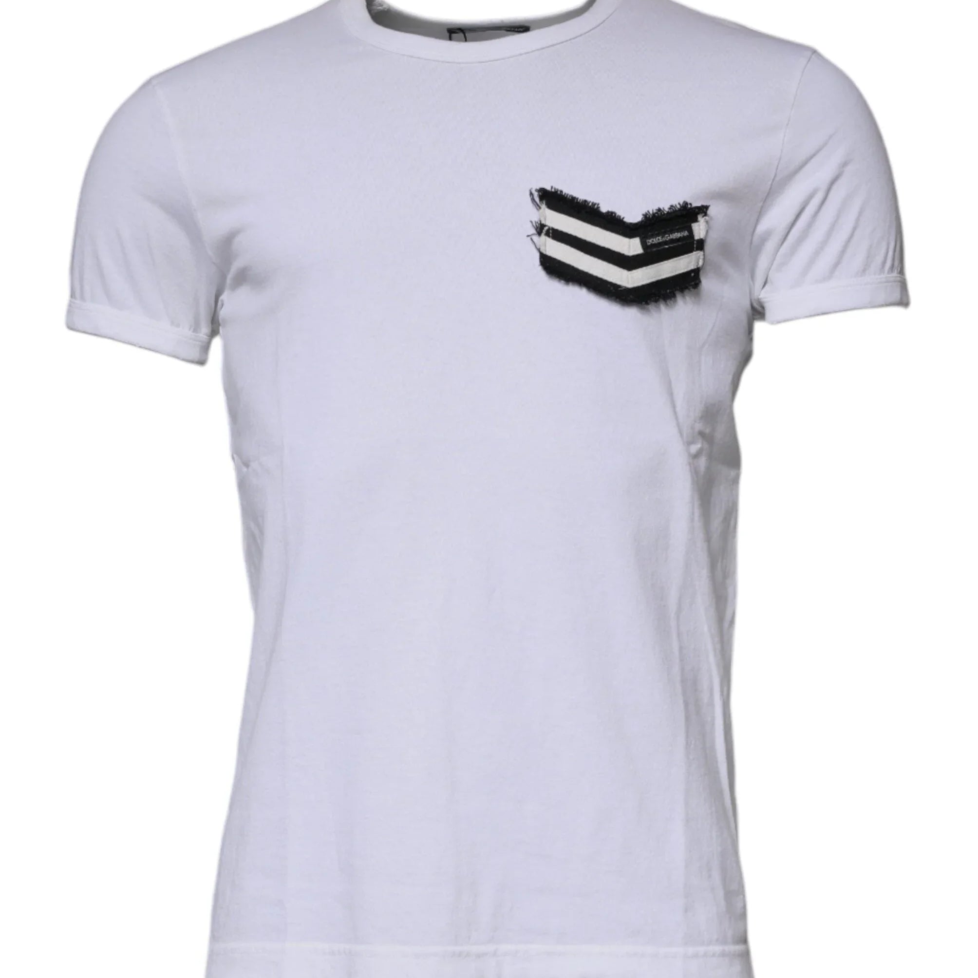 Dolce & Gabbana T-Shirts IT48 | M Dolce & Gabbana White Stripes Crew Neck Short Sleeves T-shirt