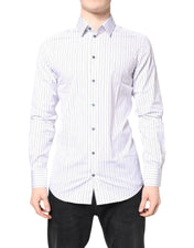 Dolce & Gabbana Dress Shirts IT39 | S Dolce & Gabbana White Stripes GOLD Cotton Formal Shirt