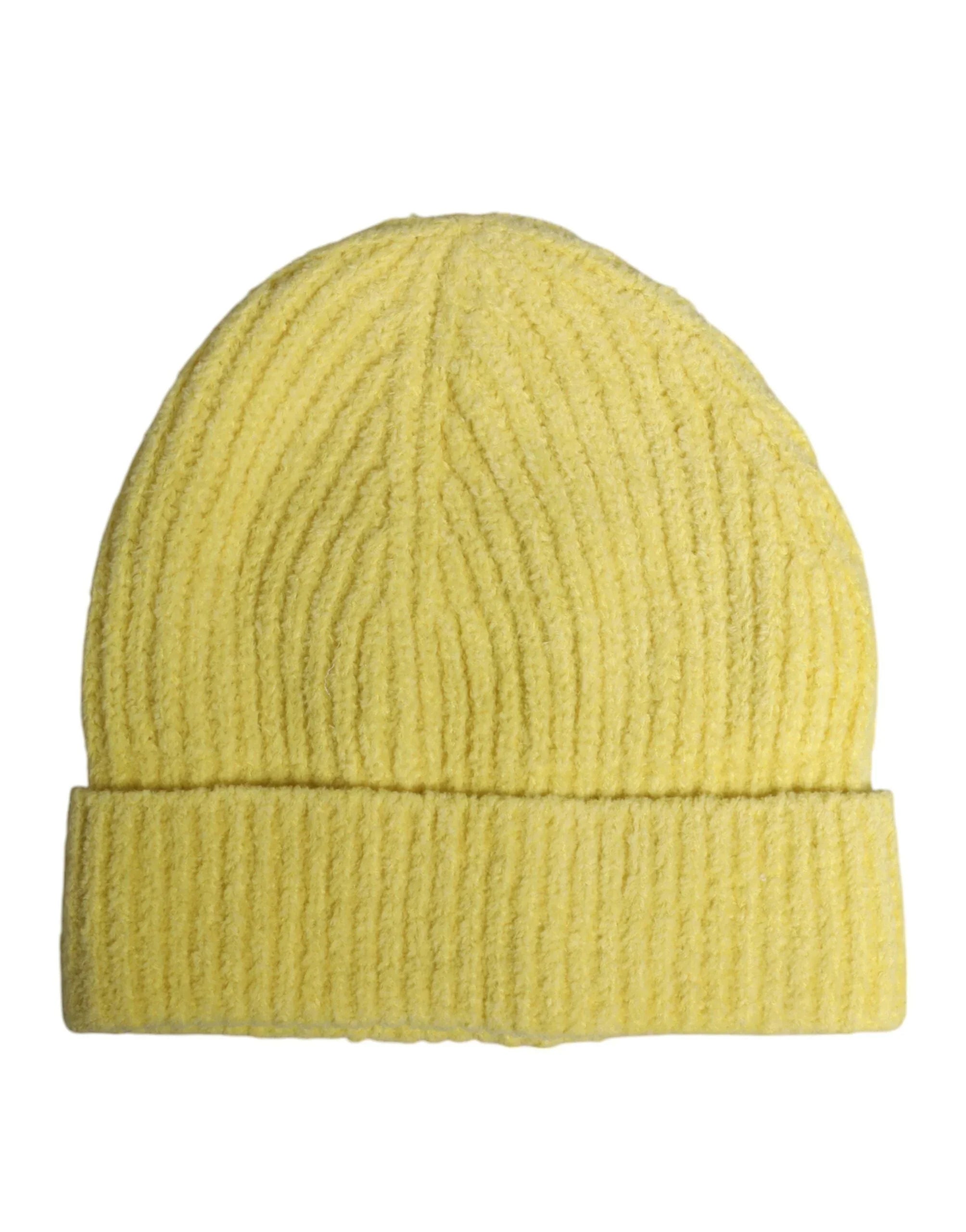 Dolce & Gabbana Dolce & Gabbana Yellow Cotton Knitted Winter Beanie Hat