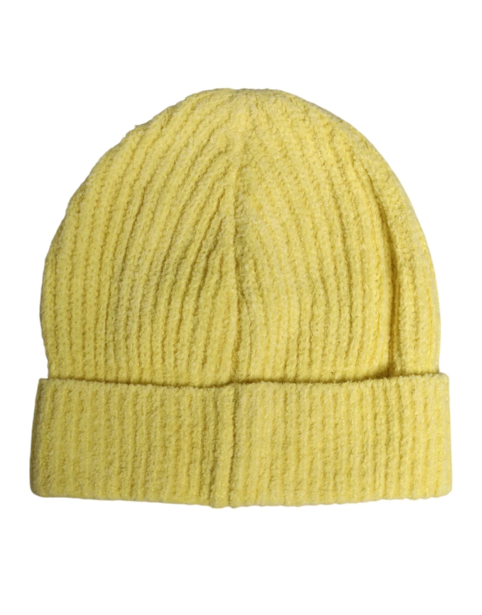 Dolce & Gabbana Dolce & Gabbana Yellow Cotton Knitted Winter Beanie Hat