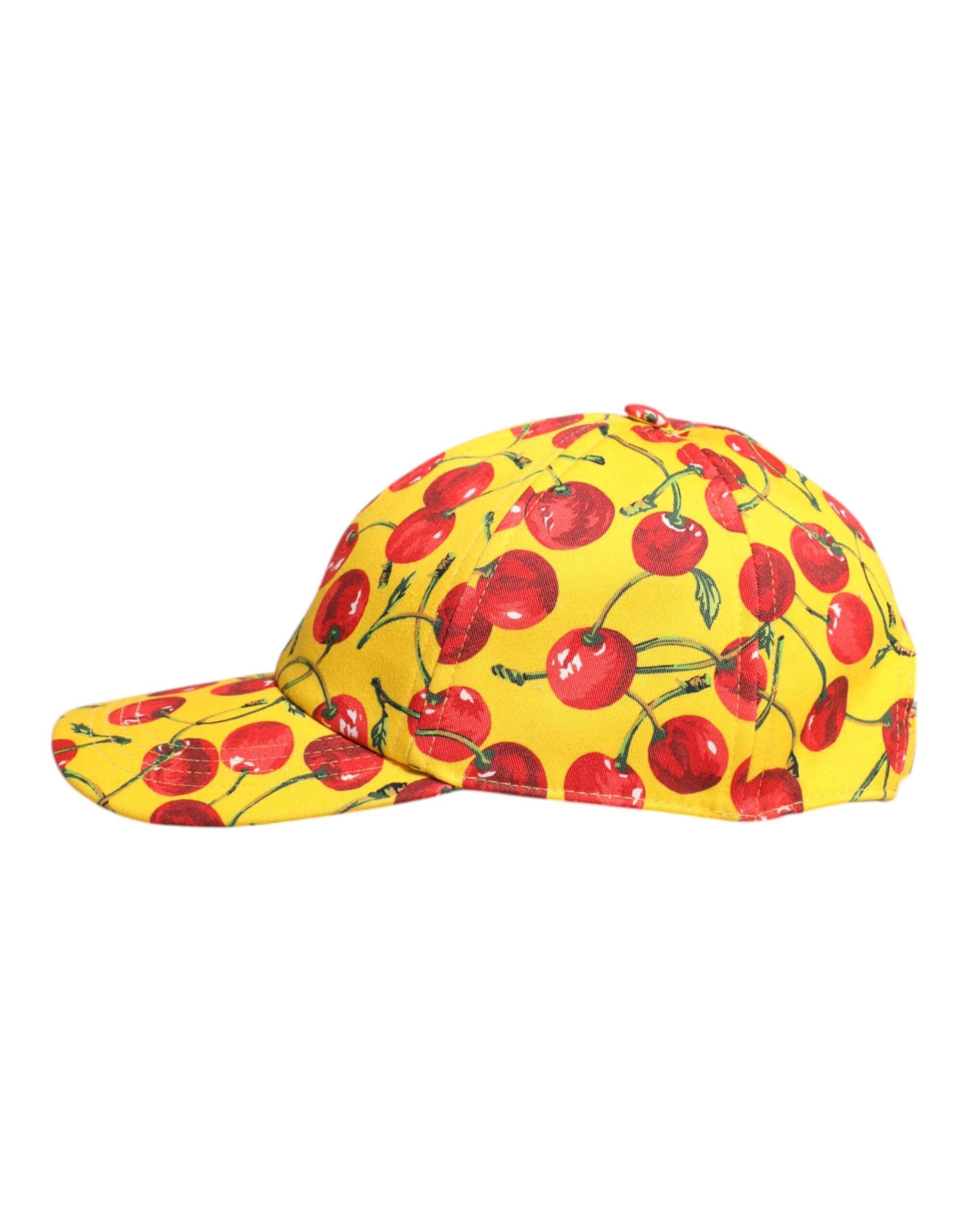 Dolce & Gabbana 58 cm|M Dolce & Gabbana Yellow Cotton Printed 6 Panels Baseball Cap