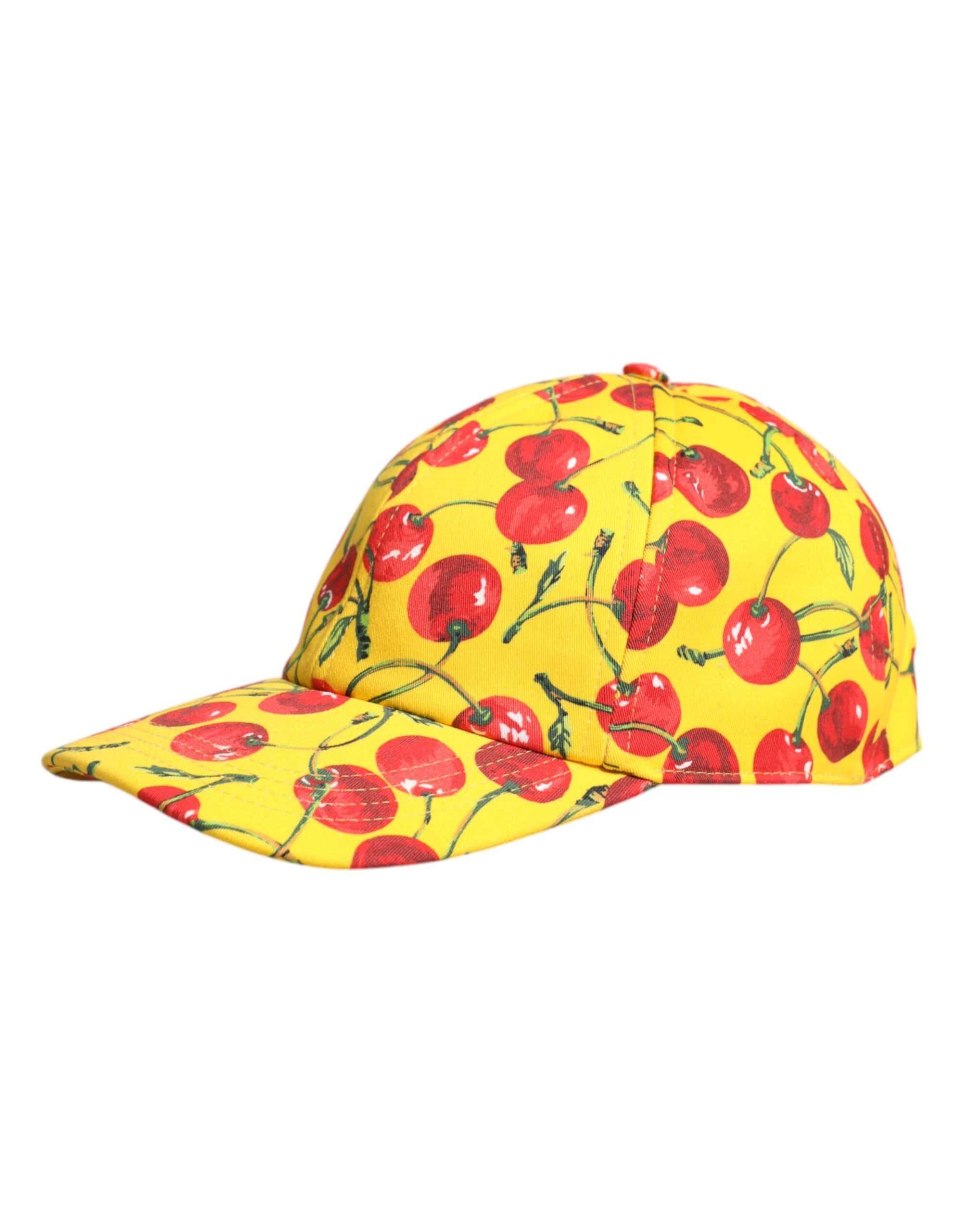 Dolce & Gabbana 58 cm|M Dolce & Gabbana Yellow Cotton Printed 6 Panels Baseball Cap