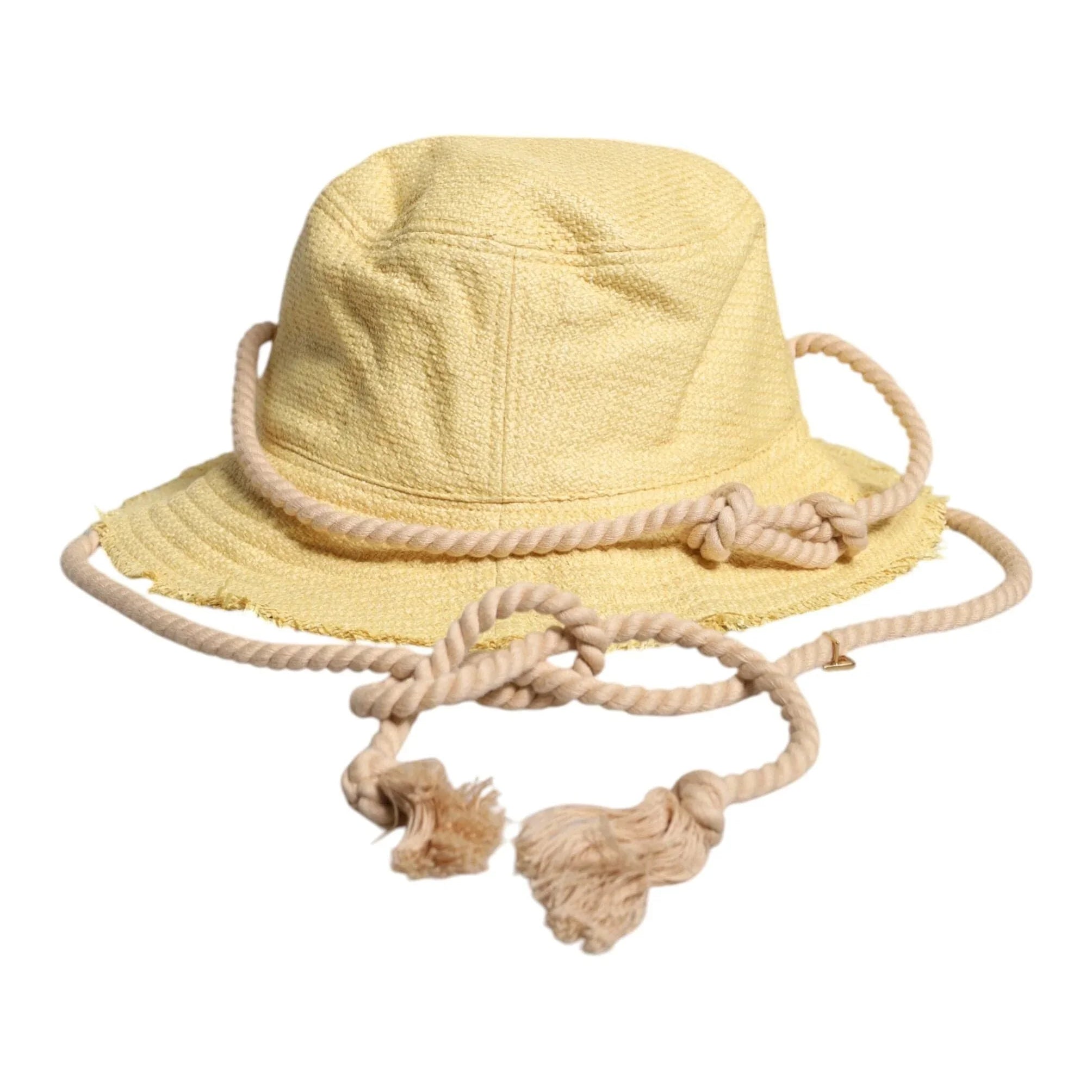 Dolce & Gabbana 59 cm|L Dolce & Gabbana Yellow Cotton Wide Brim Bucket