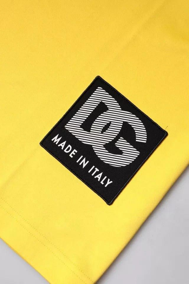 Dolce & Gabbana T-Shirts IT56 | XXL Dolce & Gabbana Yellow Crew Neck Short Sleeves T-shirt