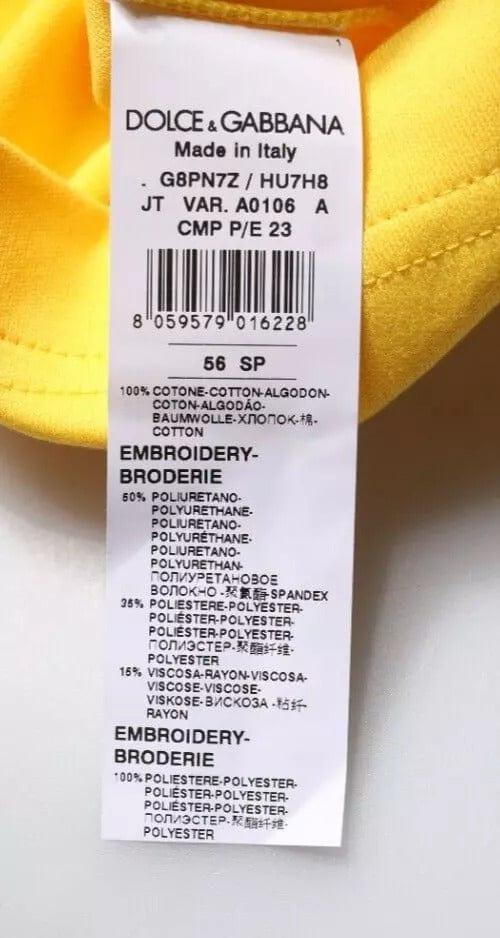 Dolce & Gabbana T-Shirts IT56 | XXL Dolce & Gabbana Yellow Crew Neck Short Sleeves T-shirt