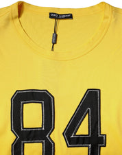 Dolce & Gabbana T-Shirts IT56 | XXL Dolce & Gabbana Yellow Crew Neck Short Sleeves T-shirt