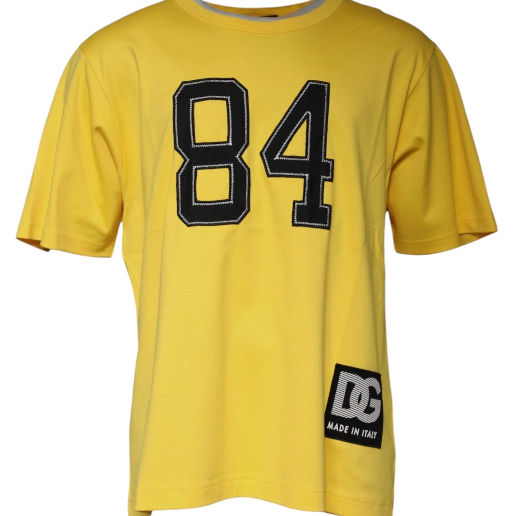 Dolce & Gabbana T-Shirts IT56 | XXL Dolce & Gabbana Yellow Crew Neck Short Sleeves T-shirt