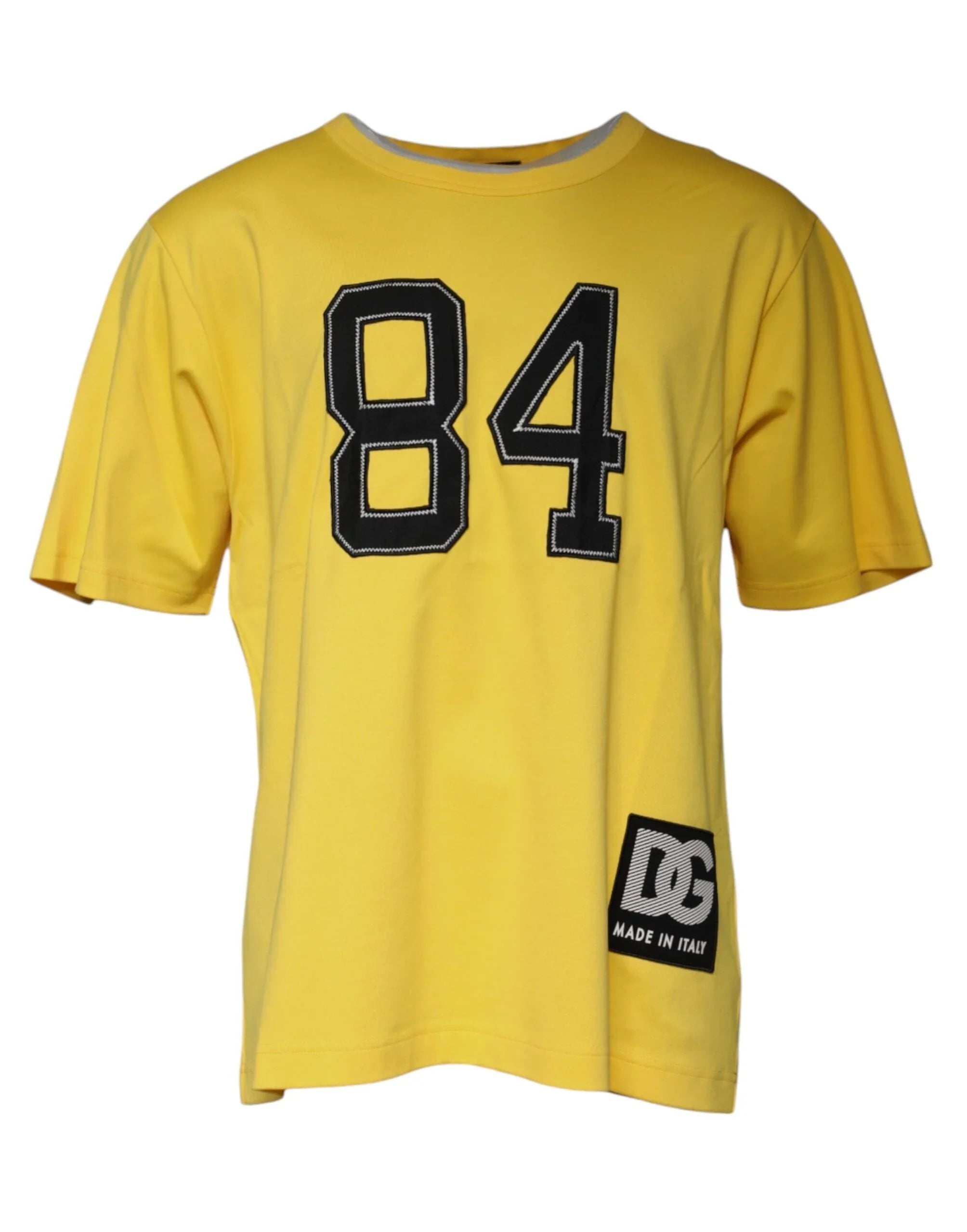 Dolce & Gabbana T-Shirts IT56 | XXL Dolce & Gabbana Yellow Crew Neck Short Sleeves T-shirt