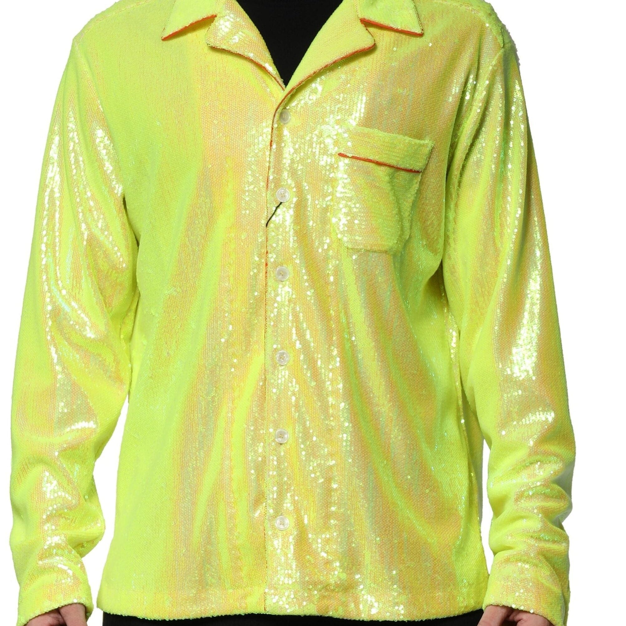 Dolce & Gabbana IT40 | M Dolce & Gabbana Yellow Sequin Polyester Lounge Casual Shirt