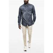 Dsquared² Premium Denim IT48 | M Dsquared² Bleached Effect LEAF WEST Denim Shirt
