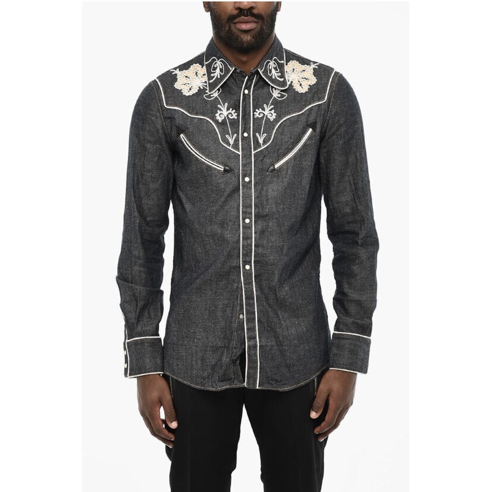 Dsquared² Premium Denim IT48 | M Dsquared² Rhinestone Denim Shirt