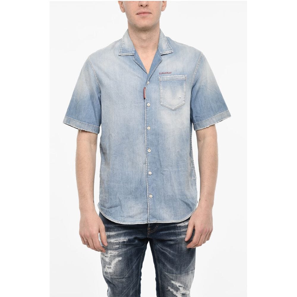 Dsquared² IT48 | M Dsquared² Vintage Effect Denim Shirt with Breast Pocket