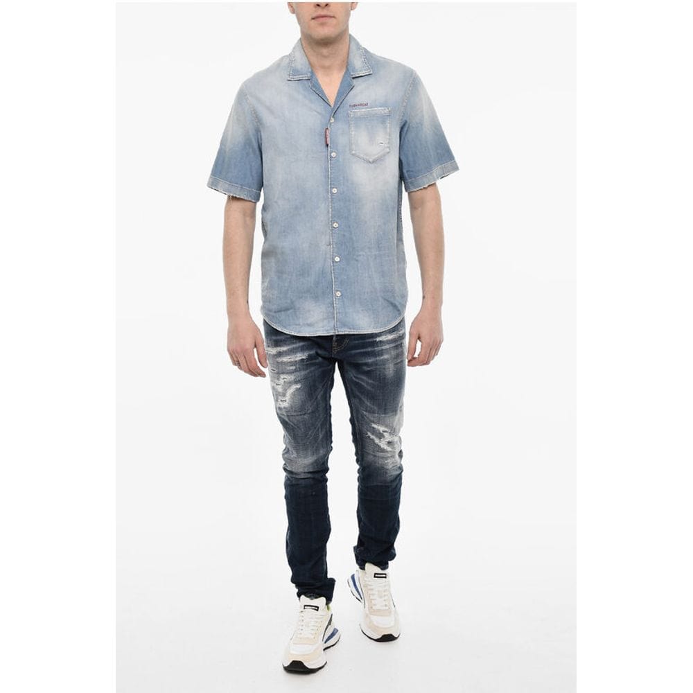 Dsquared² IT48 | M Dsquared² Vintage Effect Denim Shirt with Breast Pocket