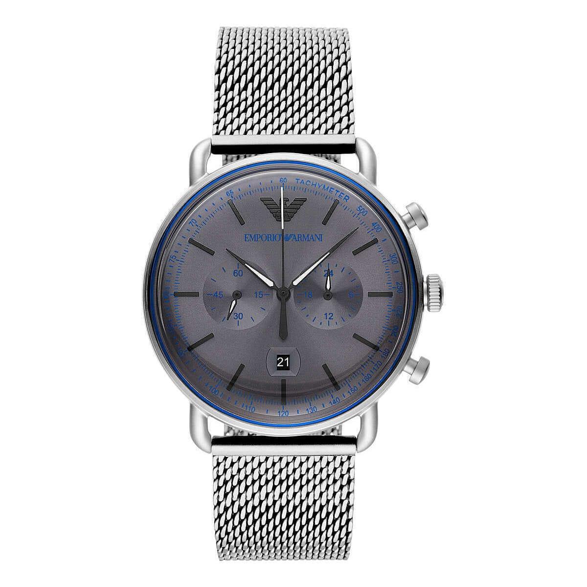 Emporio Armani Watches Emporio Armani Sophisticated Silver Steel Chronograph Watch