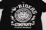 Frankie Morello T-Shirt S Frankie Morello Chic Black Crewneck Tee with 'RIDERS' Motif