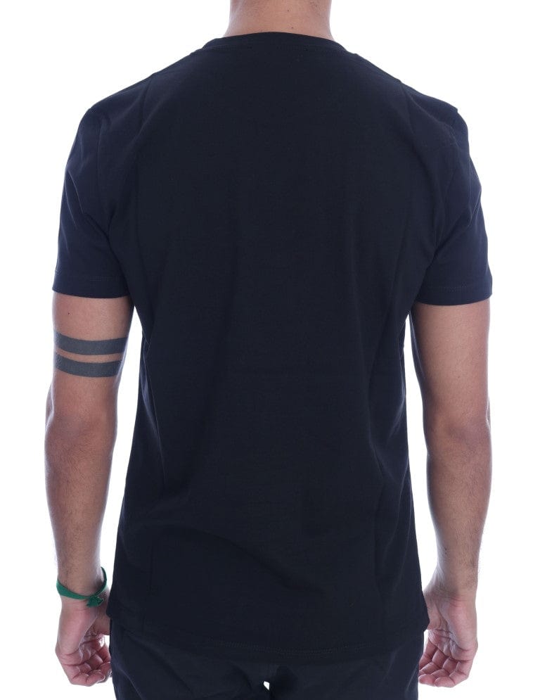 Frankie Morello T-Shirt S Frankie Morello Chic Black Crewneck Tee with 'RIDERS' Motif