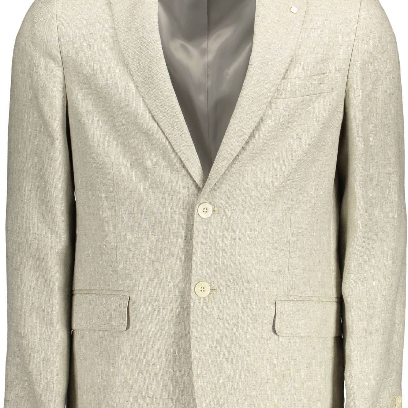 Gant Jackets IT52 | XL Gant Beige Linen Classic Jacket with Logo Detailing