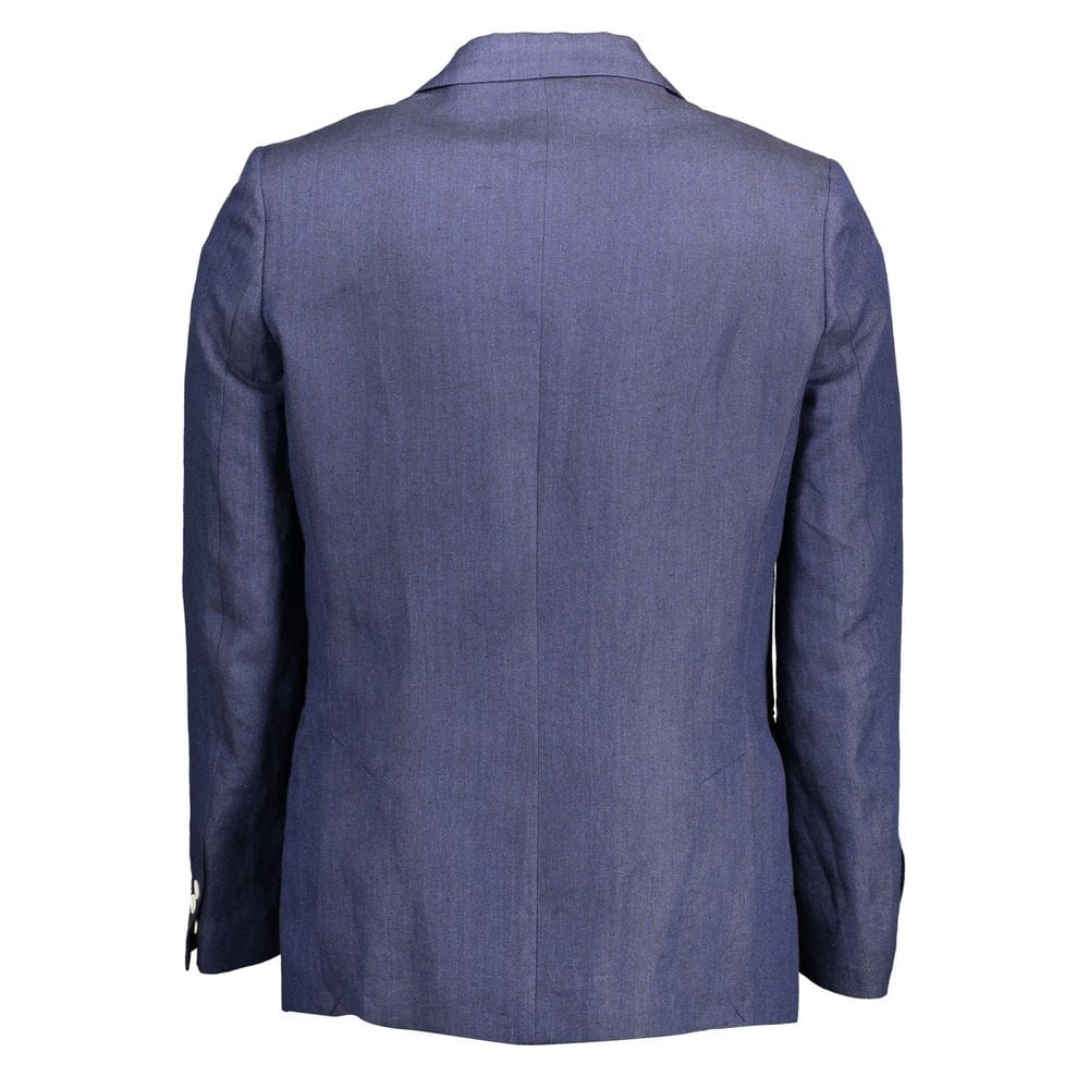 Gant Jackets Gant Blue Linen Men Jacket