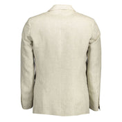Gant Jackets Gant Luxe Beige Linen Men's Jacket at Rugged Reign