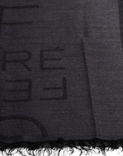 GF Ferre Scarves GF Ferre Dark Gray Wool Viscose Foulard Patterned Scarf