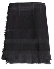 GF Ferre Scarves GF Ferre Dark Gray Wool Viscose Foulard Patterned Scarf