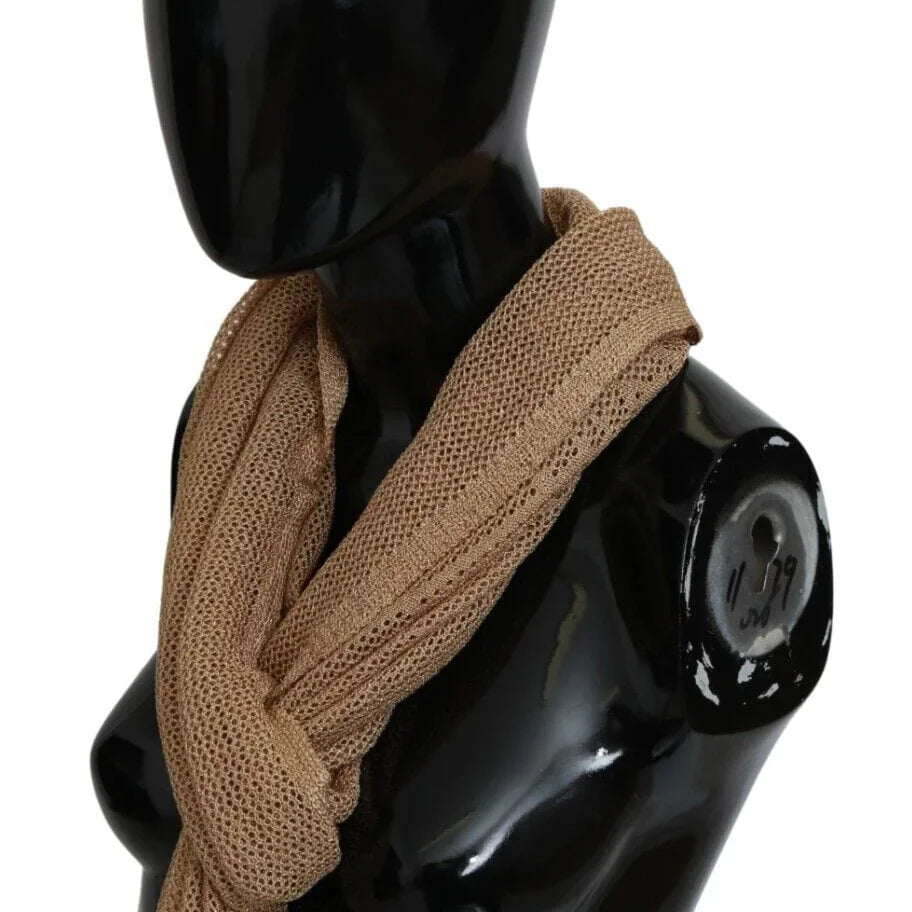 GF Ferre Scarves GF Ferre Elegant Men's Brown Neck Wrap Shawl Scarf