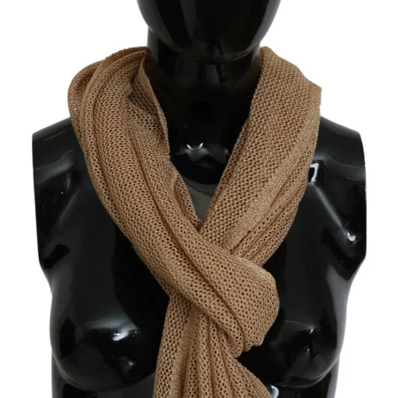 GF Ferre Scarves GF Ferre Elegant Men's Brown Neck Wrap Shawl Scarf