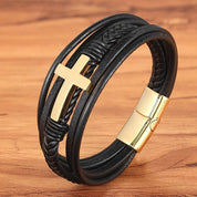 Cross Leather Bracelet