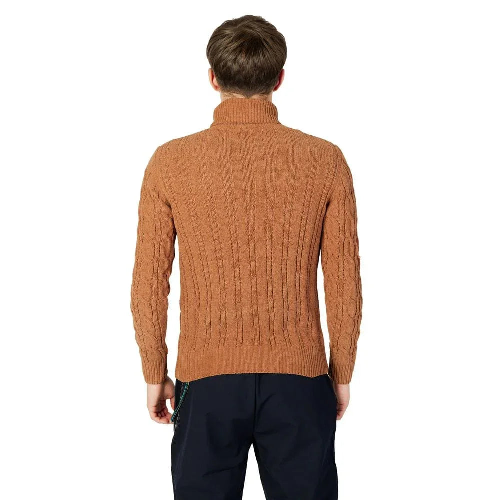 Casual Sweaters Gianni Lupo Brown Synthetic Sweater